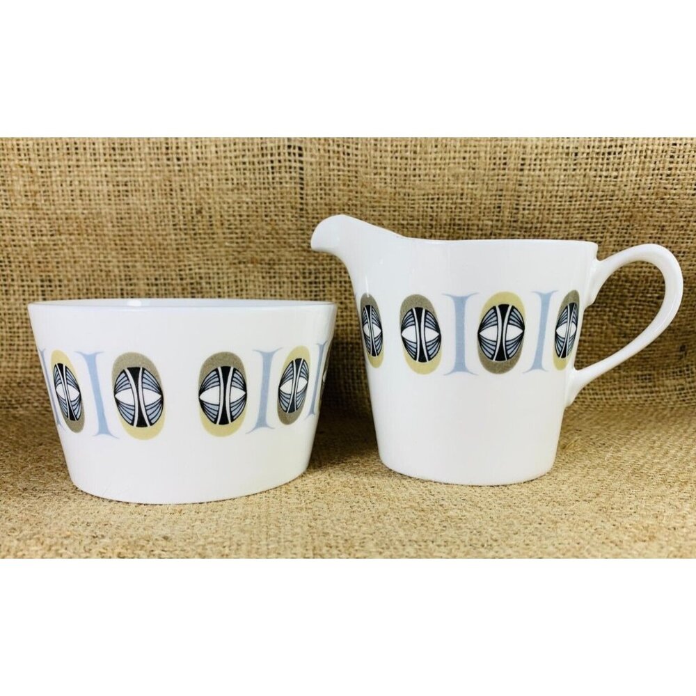 Coclough MCM Cream and Sugar Set Mid-century Geometric Pattern E568